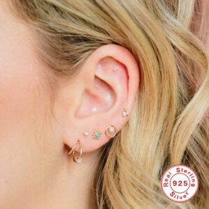 Twinkle Claw – Layered Silver Double Hoops - Image 5