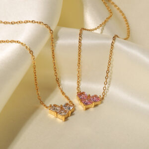 Lustrous Heart – 18K Gold-Plated Zircon Necklace - Image 6