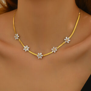 Boho Bloom—18K Gold Floral Charm Necklace - Image 1