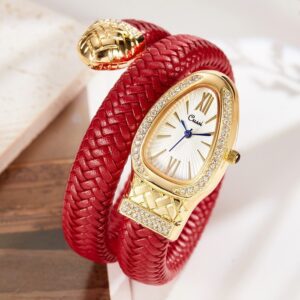 Viper Glint - Snake Watch Fashion Quartz Watch Diamond Leather Strap - Image 1