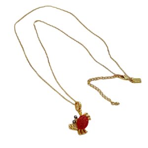 Marine Life Cute Little Crab Shape Asymmetric Stud Earrings Necklace - Image 3