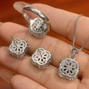 Ruby Crown Set - Minority Simple Fashion silver-plated zircon Jewelry Suit - Image 7