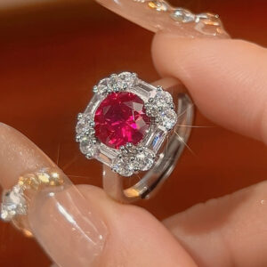 Ruby Crown Set - Minority Simple Fashion silver-plated zircon Jewelry Suit - Image 3
