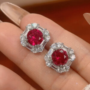 Ruby Crown Set - Minority Simple Fashion silver-plated zircon Jewelry Suit - Image 6
